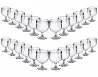 Roltex BPA-free stacking wine glasses – set of 24 crystal-clear polycarbonate glasses